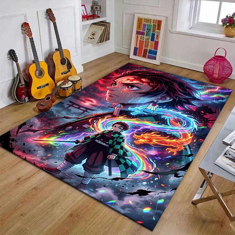 Kamado Tanjiro2Printed Area Rug Carpet for Bedroom Living Room Home Decor Rugs Mat Non Slip Mat Rug for Bedside