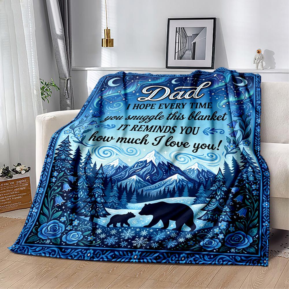 Love You Dad Blanket Flannel Blanket-Soft and Suitable for Sofas,Beds,Offices,Travel,All Seasons,Great Gift for Holidays and Birthdays.