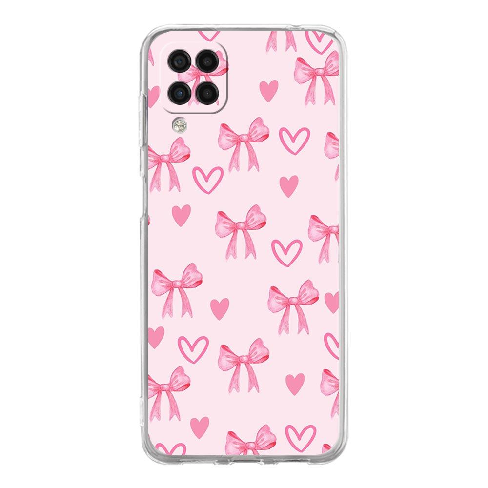 Чехол для телефона Samsung Galaxy A13 A33 A35 A55 A73 A53 A23 A51 A71 A21S A31 A41 A05s A03S A15 A25 5G Cover Милый Розовый Сердечко Бантик