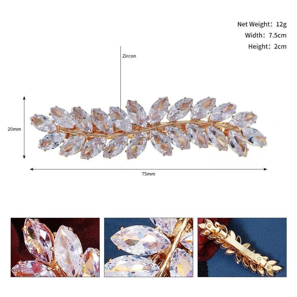 Exquisite Wheat Shape Zirconia Hair Clip Shining Rhinestone Gifts Side Clip Banquet Headpieces Party Banquet