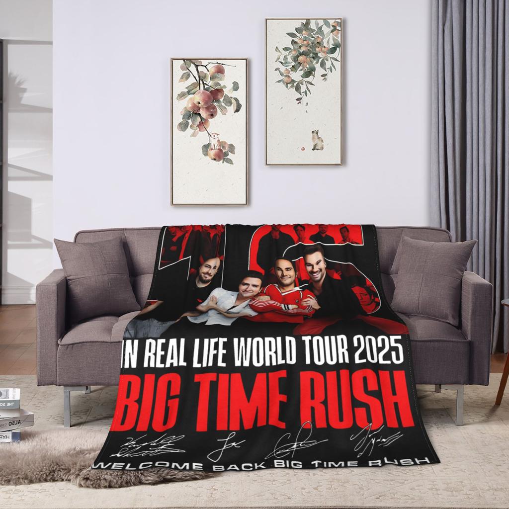 Big Time Rush Band  Flannel Blanket Winter  Super Soft Throw Blanket for Girls Boys Outdoor Funny Bedspread Sofa Bed Cover