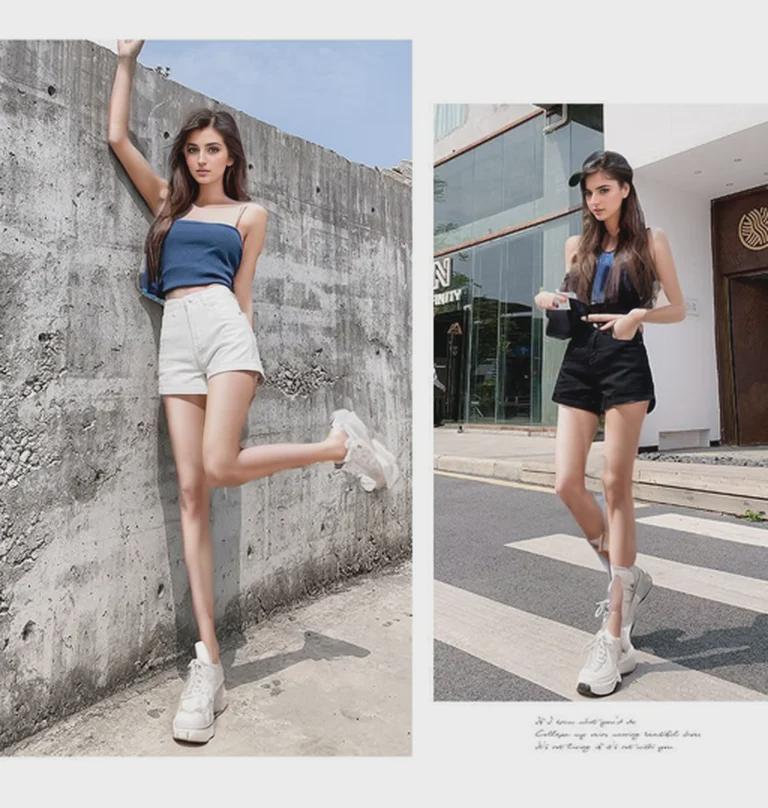 Летние шорты А-силуэта из белого денима с высокой талией 2021 года для женщин – свободный, облегающий крой