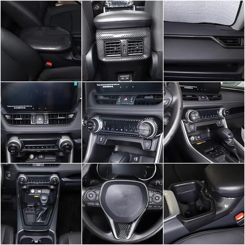 Для Toyota RAV4 -2025 ABS Карбоновое волокно Комплект для интерьера Панель приборов Консоль Панель переключения передач Декоративные накладки Наклейки