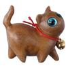 Green Sandalwood Wooden Cat Figurines Wooden Playthings Lucky Cat Sculpture  Office