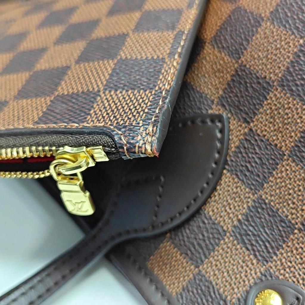 [Pre-Owned] Neverfull PM Checkered Coated Canvas With Leather Trim Tote Bag - Very Good #1VALIZG