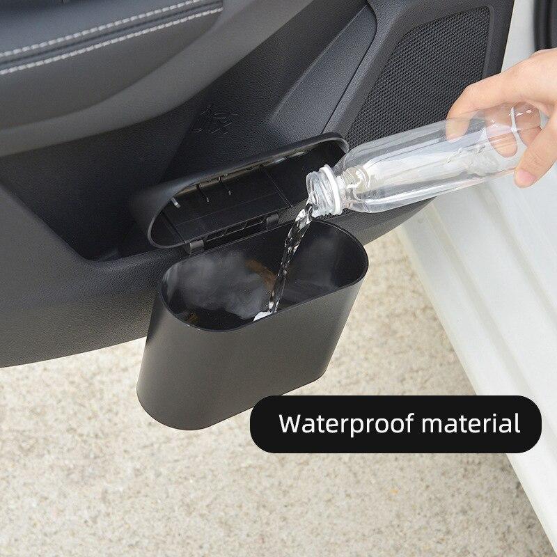 Water Proof Portable Car Trash Can Hanging Mini Vehicle Garbage Organization With Lid Folding Automotive Garbage Storage Box