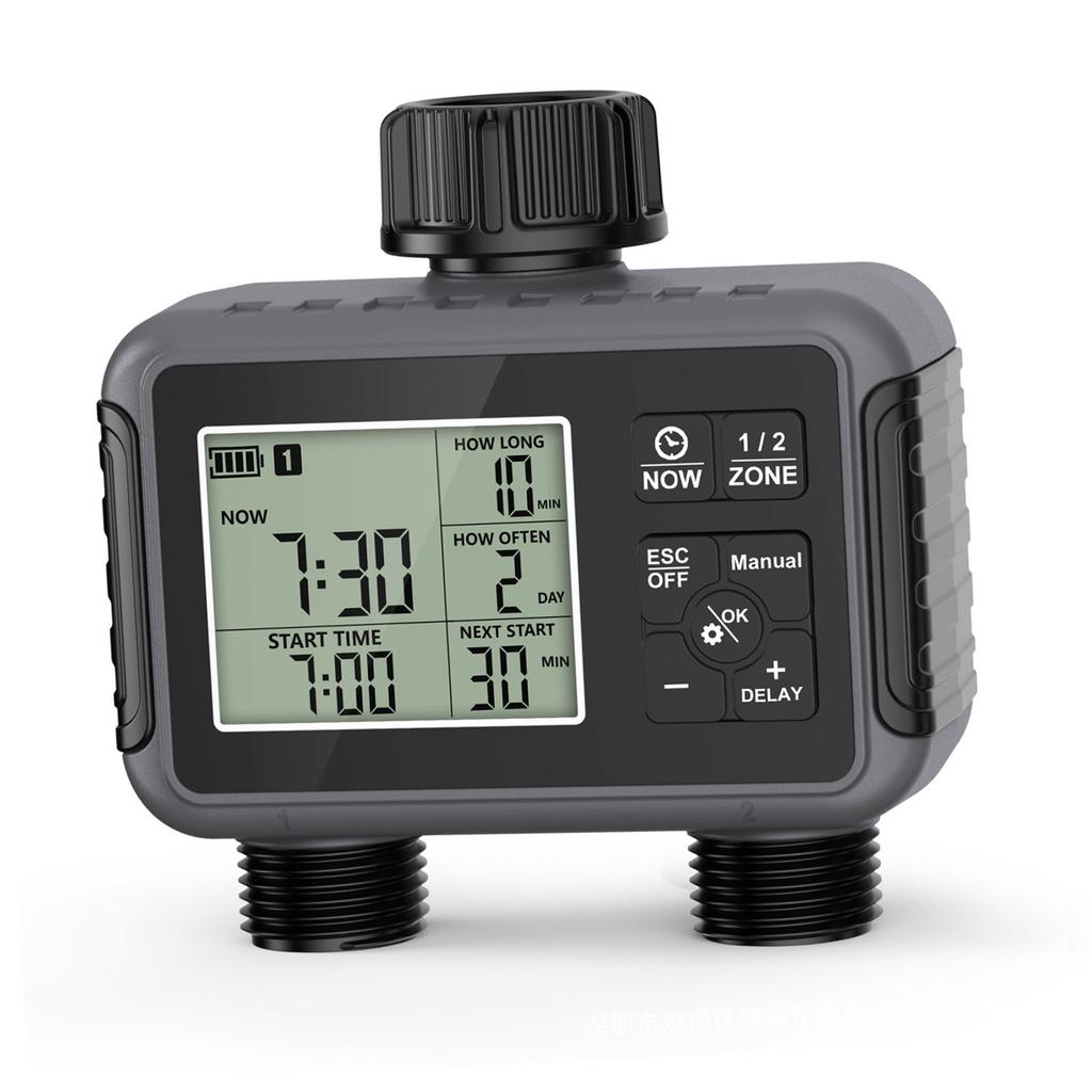 Умный таймер полива с двумя выходами, таймер полива для сада, газона с задержкой из-за дождя, автоматический