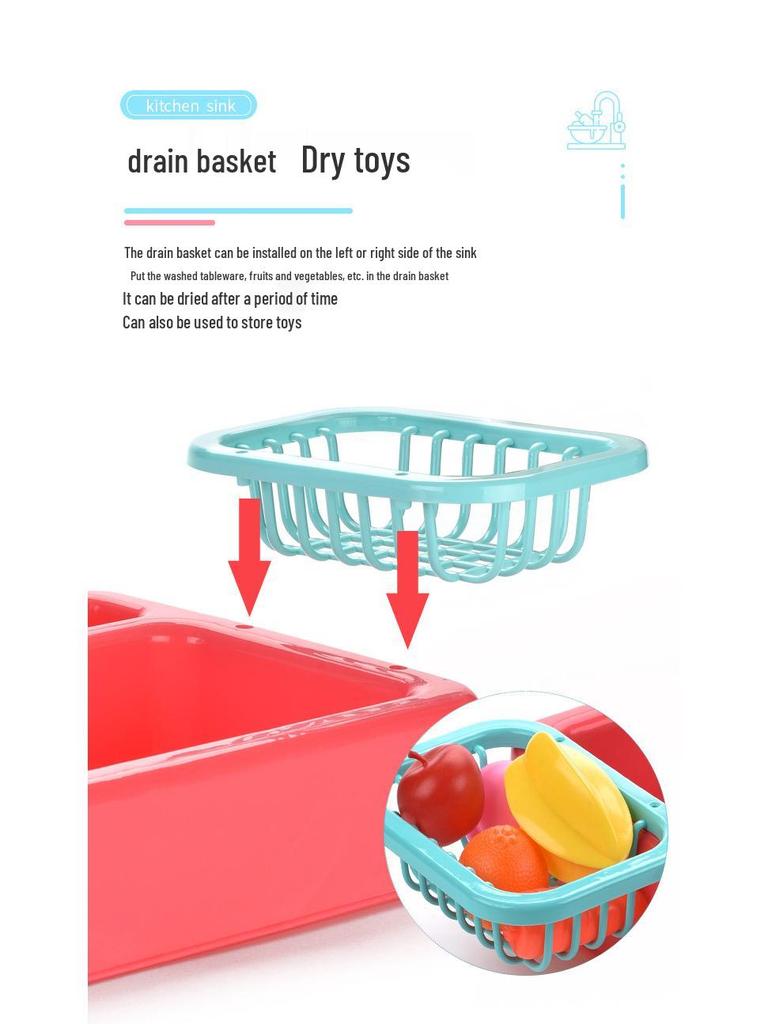 Детская автоматическая посудомоечная машина с циркуляцией воды и набор игрушек для купания домашних птиц