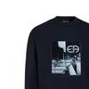 Emporio Armani Свитшот с принтом букв и логотипом, с длинным рукавом, мужской, темно-синий 6K1M96-1JUWZ-09D6