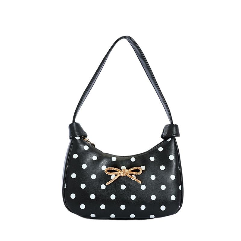 Girls' Underarm Bag - Knitted Bow Embroidered Children's Handbag - Coin and Accessory Bag