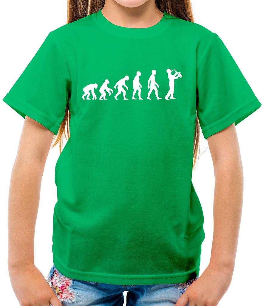 Evolution of Man Saxophone Player Kids T-Shirt - Sax - Music - Instrut
