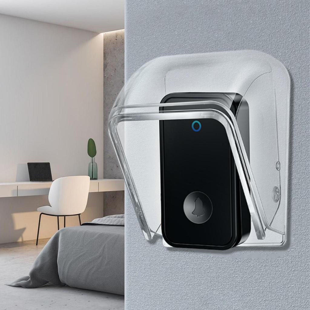 Waterproof Cover For Wireless Doorbell Door Bell Ring Chime Button Transparent Door Bell Protective Case Doorbell Cover