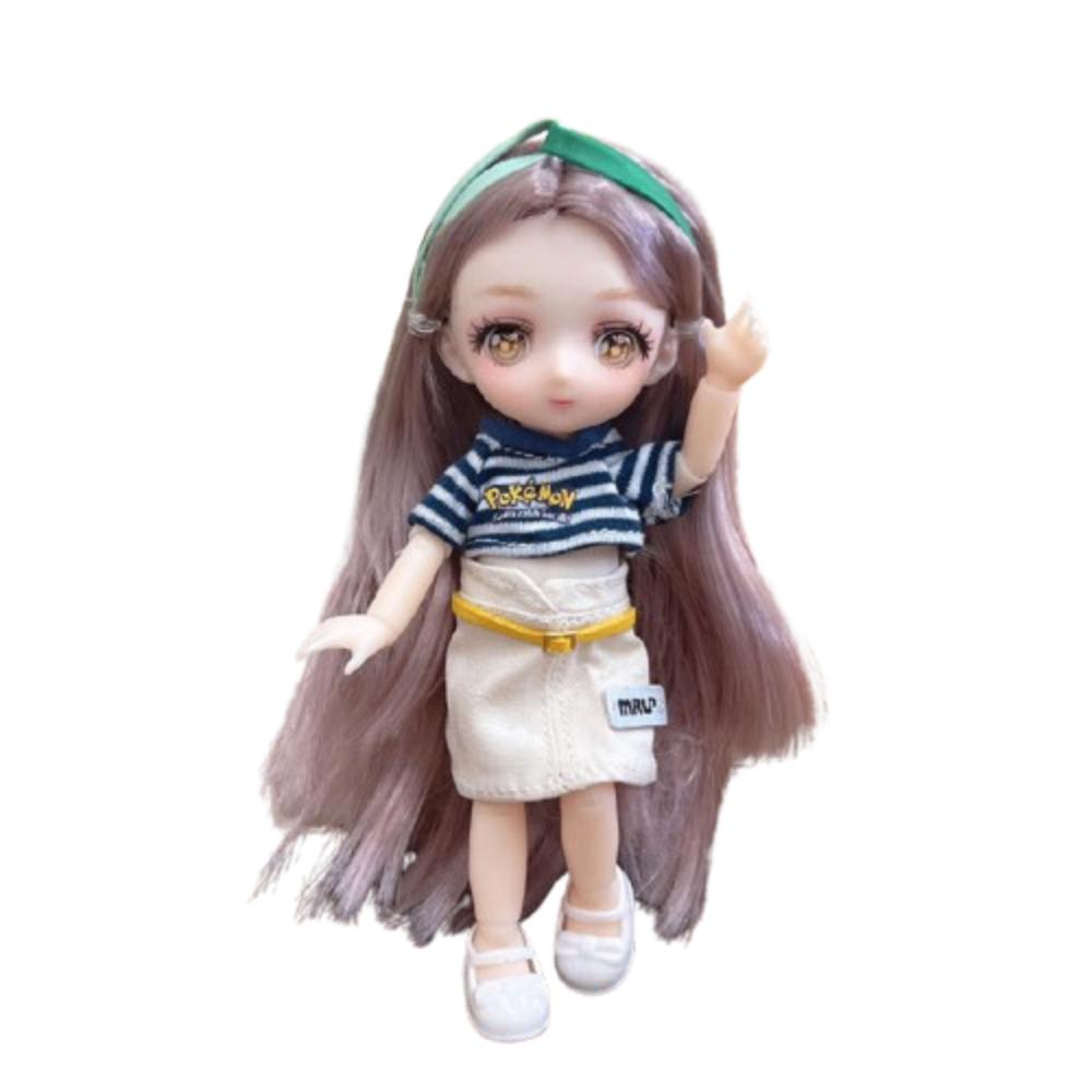 Ball Jointed Body 16cm Doll Clothes Set Movable Joint Chinese Style Skirt  Babies