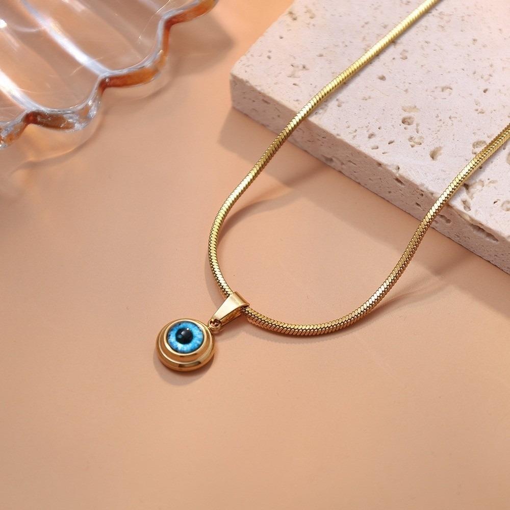Waterproof Eye Necklace Titanium Demon Eye Earrings Blue Eyes Choker Chain Lucky Jewelry
