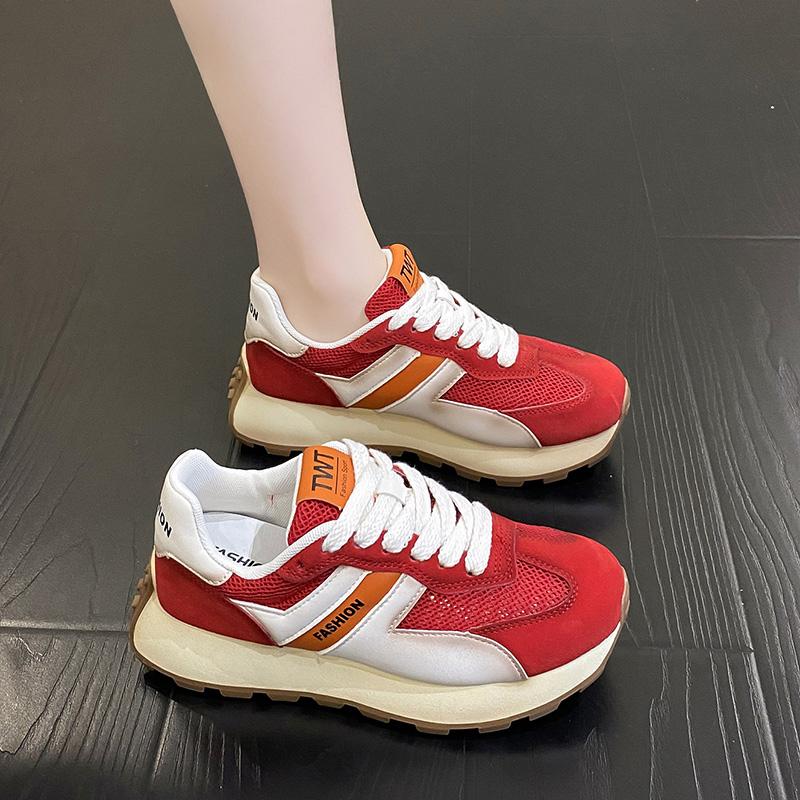 Мода 2024 Весна и Осень Женская Дышащая и Удобная Спортивная Обувь Повседневная Спортивная Обувь На Толстой Подошве