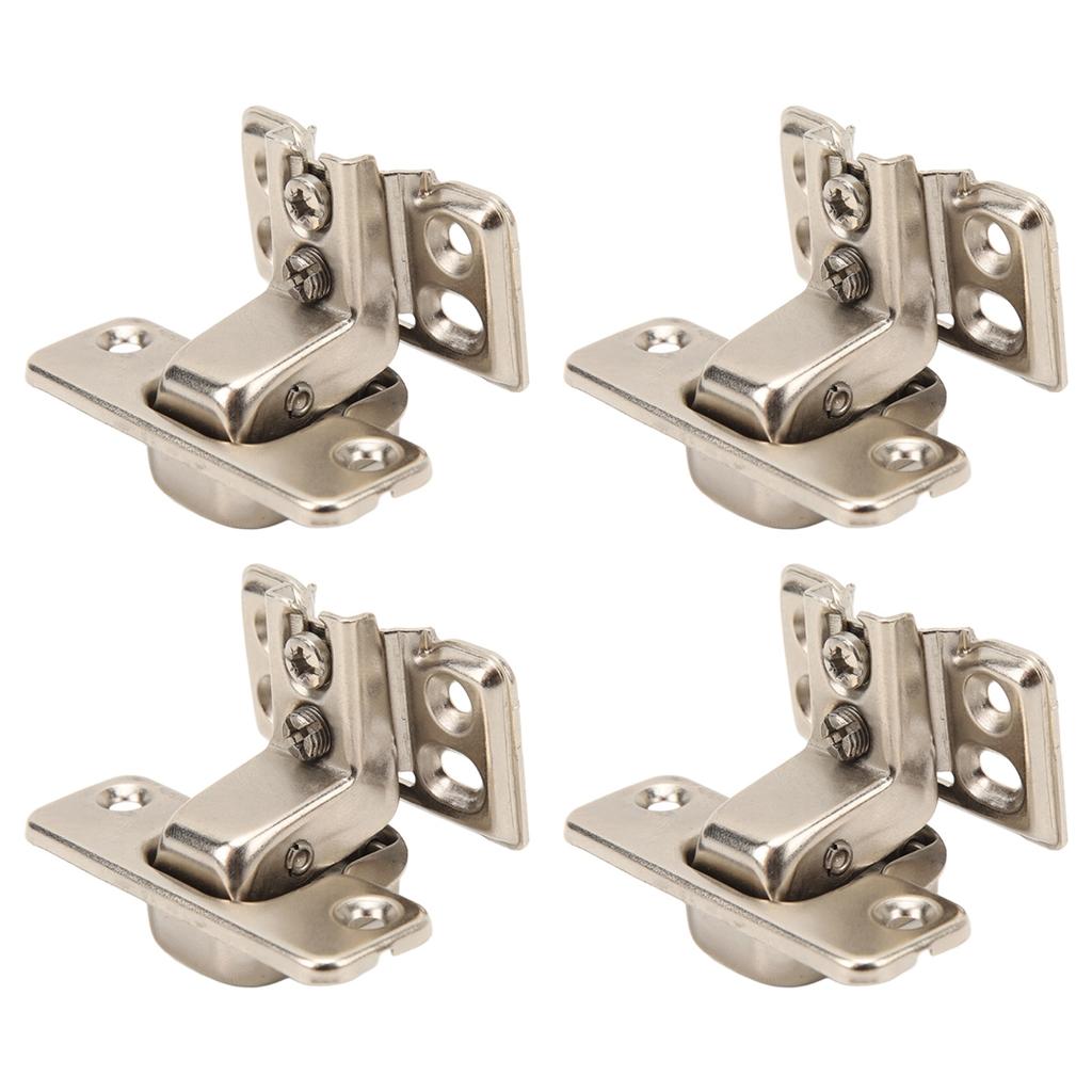 4PCS Cabinet Hinge with 4 Hole Base Cold Rolled Steel Short Arm Cupboard Hinge for Kitchen Bedroom