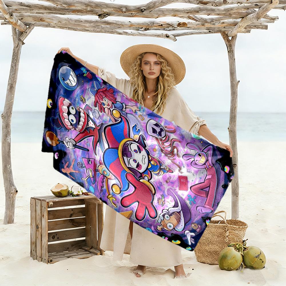 Cute The Amazing Digital Circus Theme Beach Towel High Absorbency & Quick-Dry Comfortable Lightweight