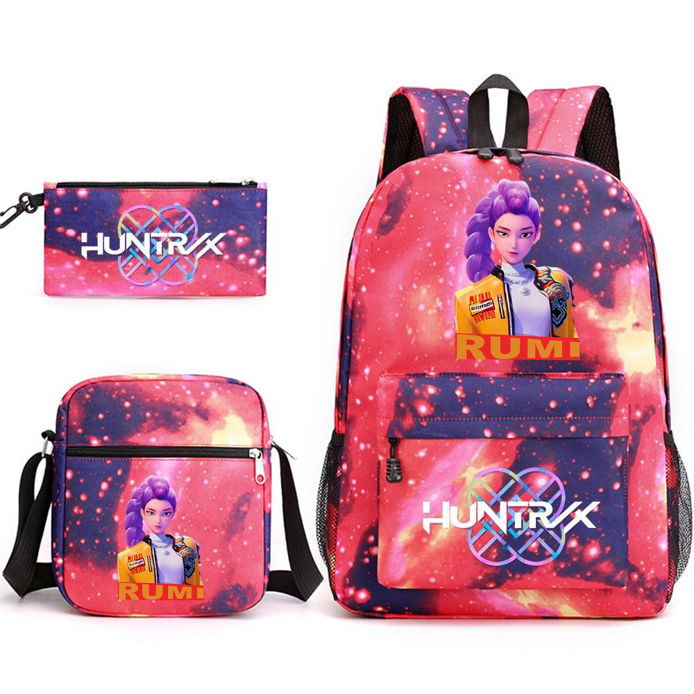 3Pcs/set Anime Cartoon Printed Large Capacity Bookbag Backpack with Shoulder Bag Pencil Case for Student Boy Girl Schoolbag