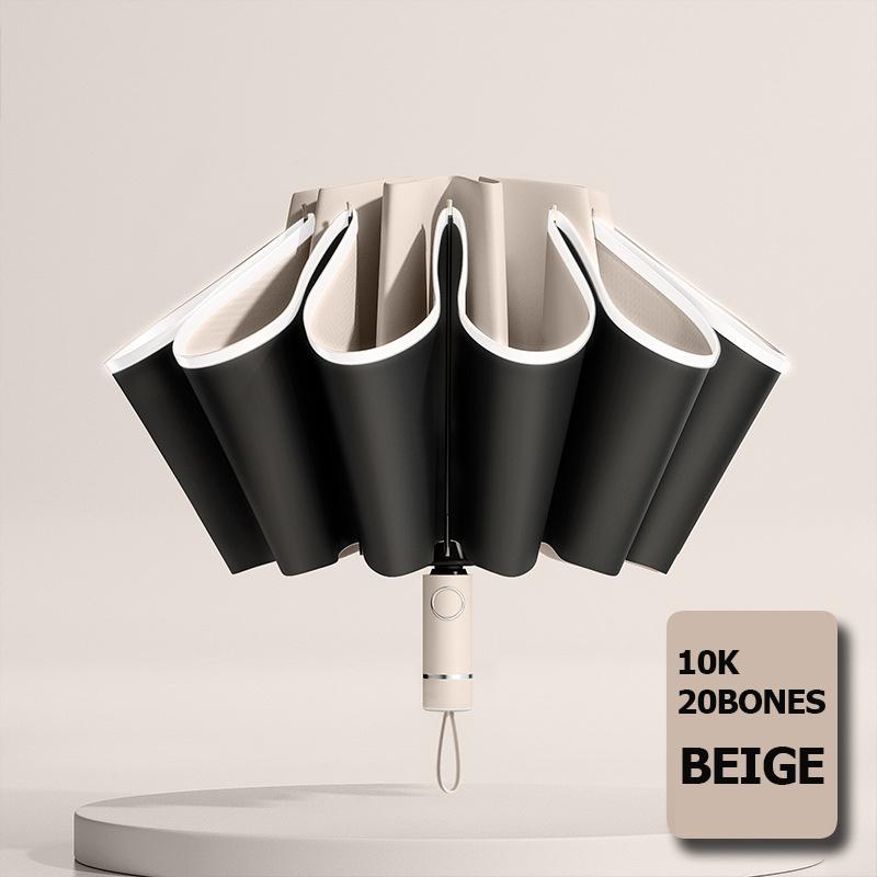 UV Umbrella Windproof Umbrella for Men Women Fully Automatic Reverse Folding Umbrella with Reflective Stripe Carabiner Handle