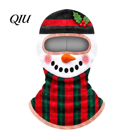 Winter Skiing Balaclava Velvet Face Mask for Christmas, Santa Snowman Reindeer Elf Balaclava, Cold Weather Guard Windproof Neck Gaiter Outdoor