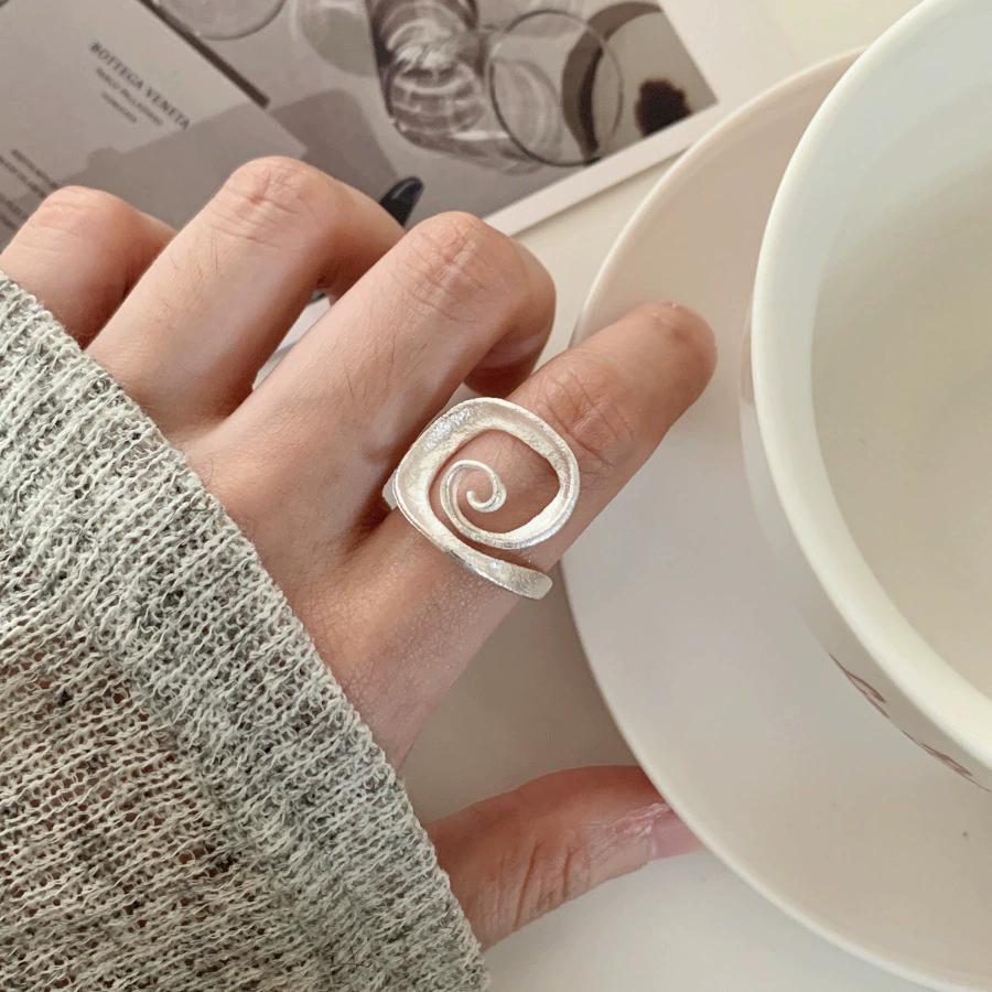 Matte Swirl Spiral Geometric Adjustable Open Rings For Women Fashion New Jewelry Gift Party Daily Wholesale anillos