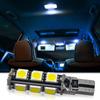 2X T10 W5W 5050 13SMD 9SMD белые внутренние светодиодные лампы для автомобиля, клиновидные лампы для чтения, супер яркие, DC 12 В