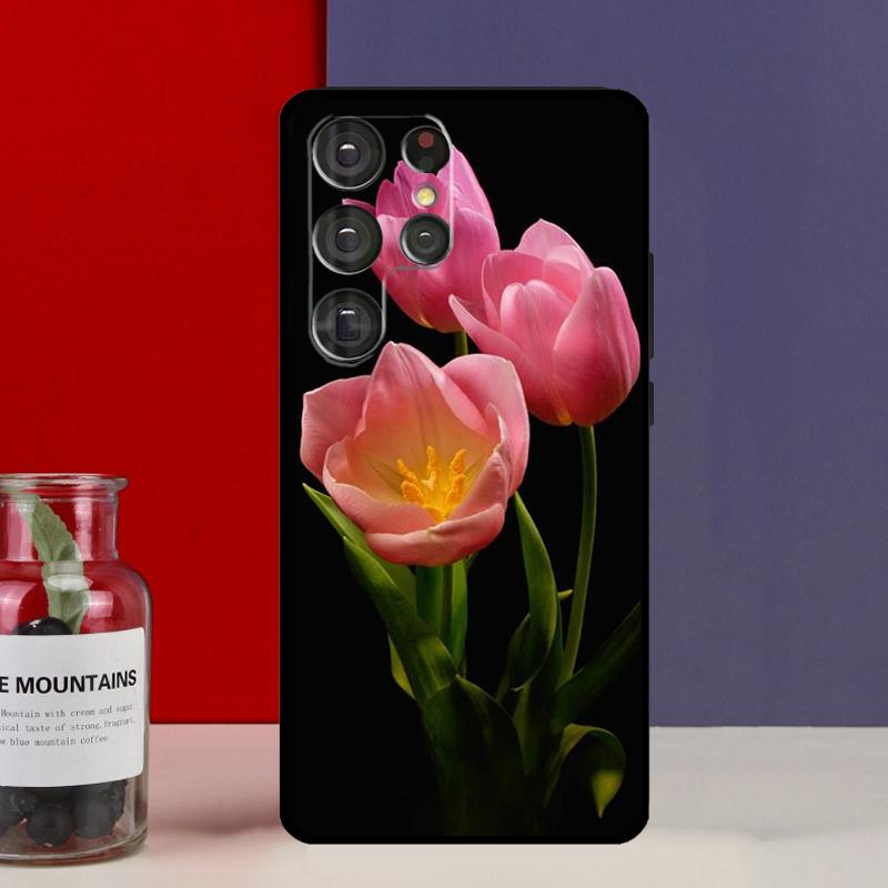 Чехол Funda с цветком тюльпана для Samsung Galaxy S25 Ultra S9 S10 S20 S21 FE S22 S23 Plus S24 Ultra
