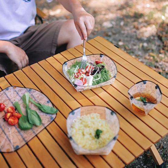Складная миска-тарелка пищевого класса, не содержащая бисфенола-А, термостойкая, сверхлегкая, складная посуда, аксессуары для кемпинга