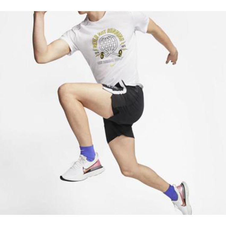 Nike Футболка с короткими рукавами и принтом Miler Wild Run Elemental, мужские топы, белые CJ5404-100