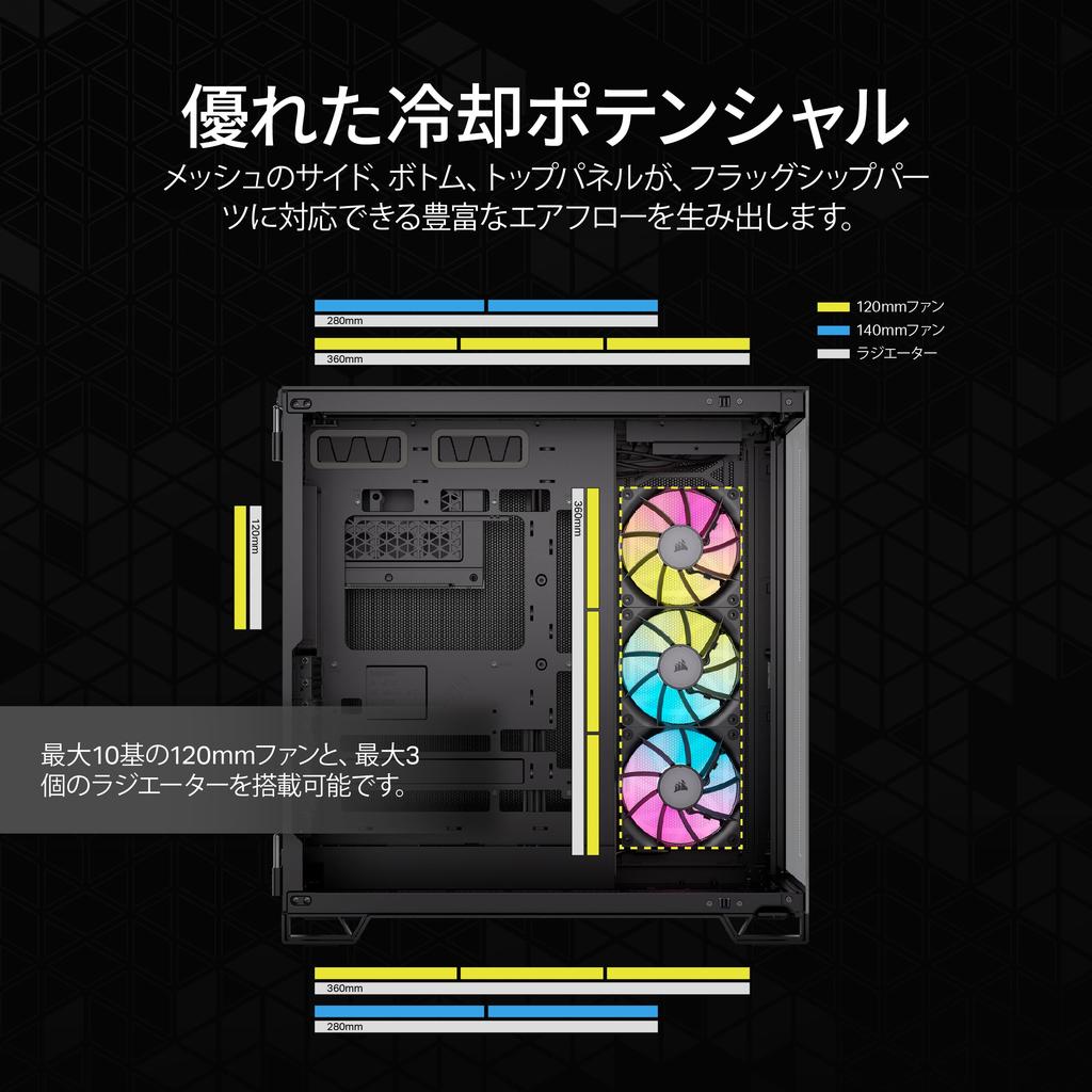 Corsair Корпус для ПК 6500X RGB Micro ATX с двумя камерами и вентилятором iCUE LINK RX120, черный CC-9011269-WW