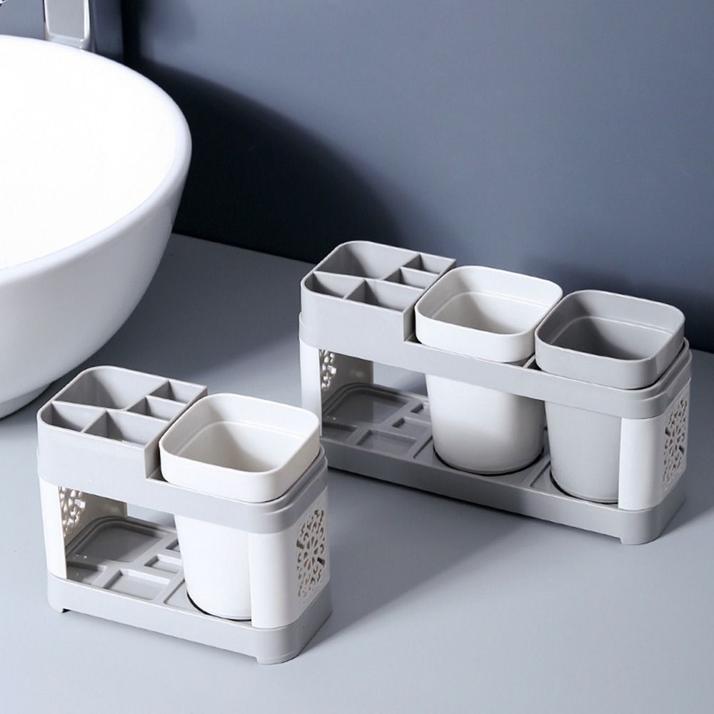 Главная Стоматологический держатель для ванной комнаты Органайзер для держателя Набор стаканов для ополаскивания полости рта Стакан для мытья Держатель зубной щетки