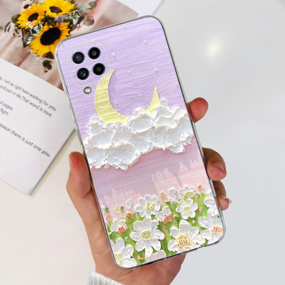 Чехол для Samsung M32 Чехол Galaxy M32 SM-M325F Милый Модный Цветок Мультяшный Мягкие Чехлы Для Samsung M22 F22 M52 5G SM-M526B Бампер