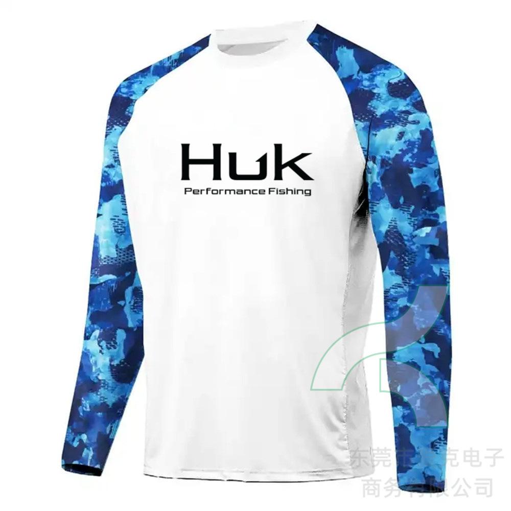 HUK fishing suit sun protection summer outdoor sports long-sleeved Uv protective fishing shirt quick drying top men