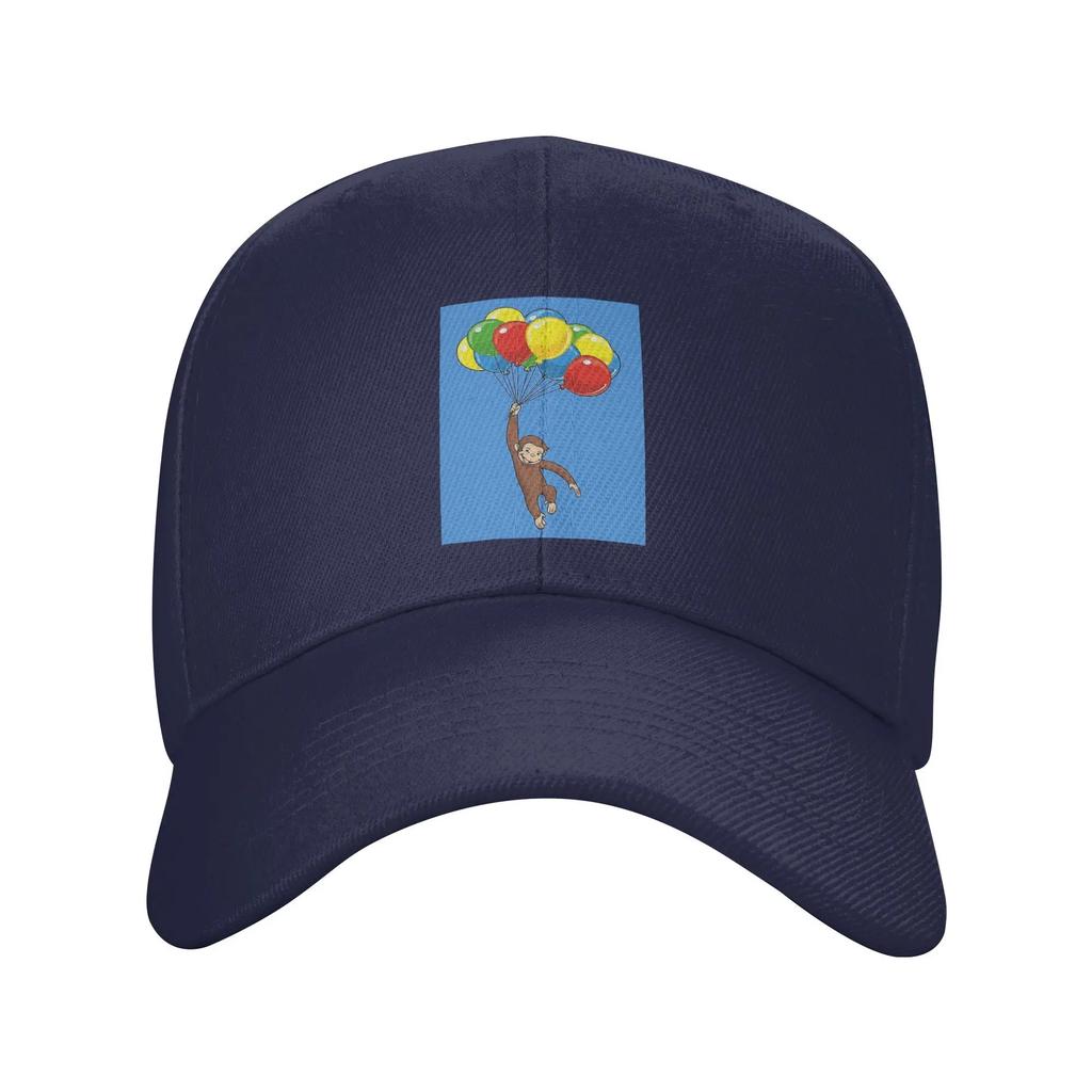 Curious George with balloons Baseball Caps Snapback Fashion Baseball Hats Breathable Casual Casquette Outdoor Men's And Women's