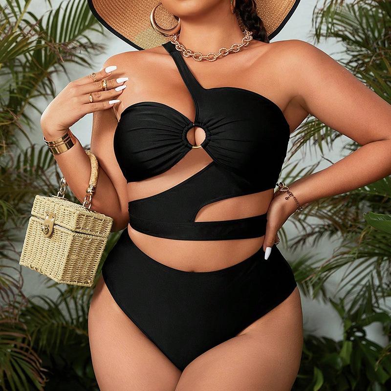 Big Size Women's Bikinis Trend 2025 Halter Two Piece Female Bikinis Sets Bandage Sexy Swimsuit Solid High Waist Swimwear