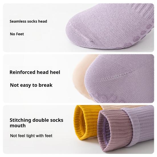 1 Pair Yoga Socks with Non-slip Gripper Breathable Moisture-Wicking Ballet Dance Fitness Pilates Athletic Gym Sports Mid-calf Socks
