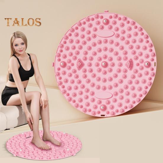 Круглый массажный коврик для ног, снятие боли в ногах, расслабление мышц, рефлексотерапия стоп, противоскользящий портативный акупрессурный коврик, портативный акупунктурный коврик для ходьбы по камням