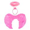 Black White Red Pink Angel Wings & Halo Feather Fancy Dress Props Party Supplies Fairy  Adults&Kids