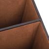 Desk Faux Leather Storage Box Stationery Organizer MultiFunction Supplies Coffee Color 3 Grid