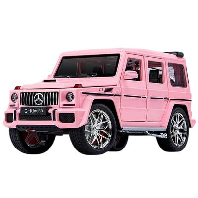 1:Металлическая модель Mercedes-Benz G-Wagen AMG G63 на инерционном механизме, масштаб 1:24, сплав, цвет: розовый