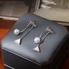 Simple Geometric Pearl Drop Earrings Elegant Fringe Dangle Earrings for Women Casual Style