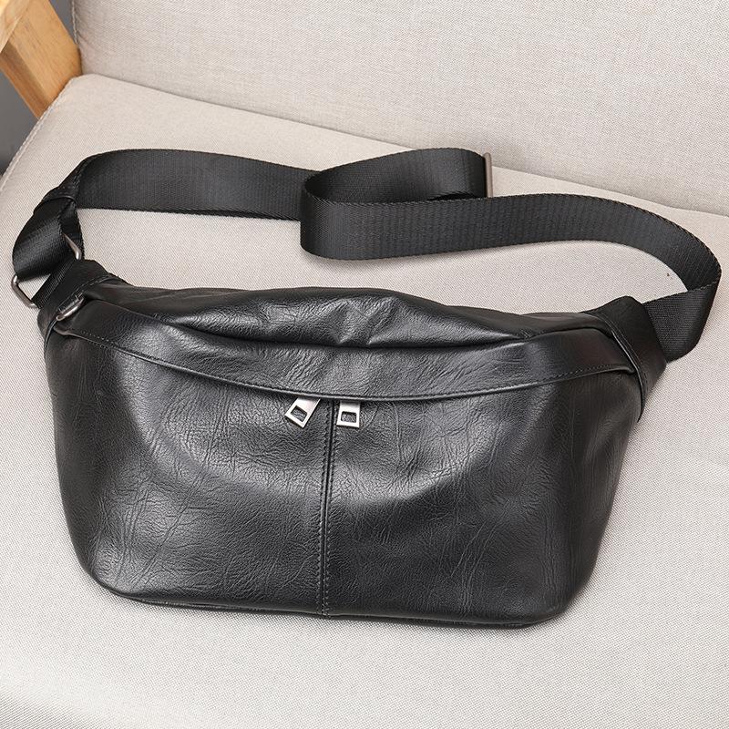 Cowhide Waist Bag Large Capacity Convenient Men's Multifunctional Slanting Cross Leather Chest Bag