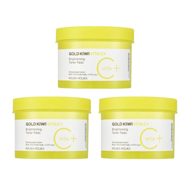 HOLIKA HOLIKA Gold Kiwi Vita C+ Осветляющий уход за кожей  (Тонер 150 мл, сыворотка 45 мл, тонер-диски 80 листов) (12 вариантов)