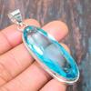Amazing Swiss Blue Topaz Gemstone Handmade Solid 925 Sterling Silver Jewelry Pendant