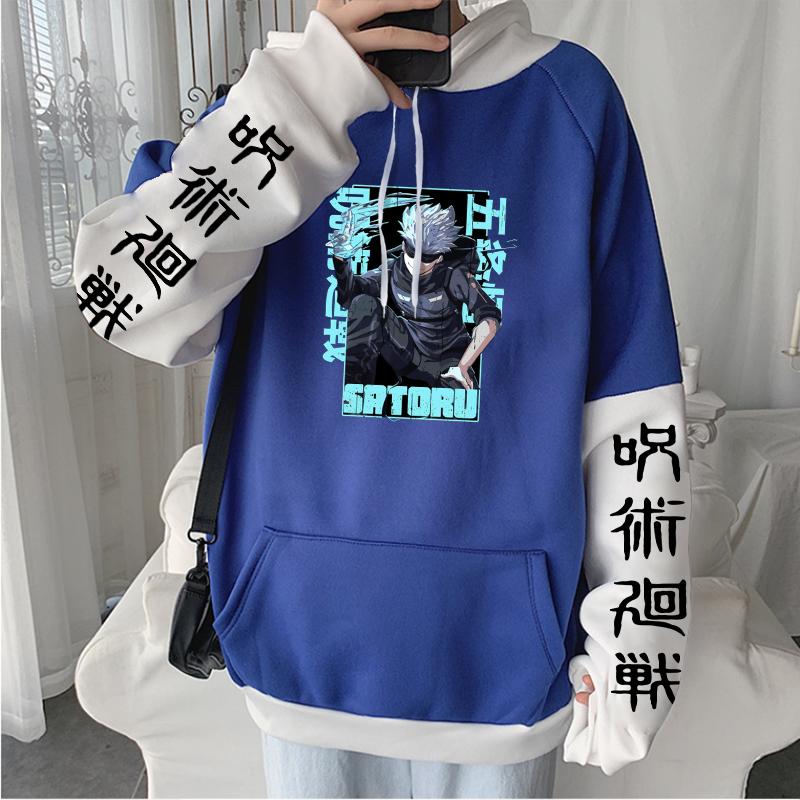 Японское аниме дзюдзюцу кайсен годзё Сатору модные толстовки с принтом унисекс с длинным рукавом негабаритные эстетичная одежда повседневные толстовки