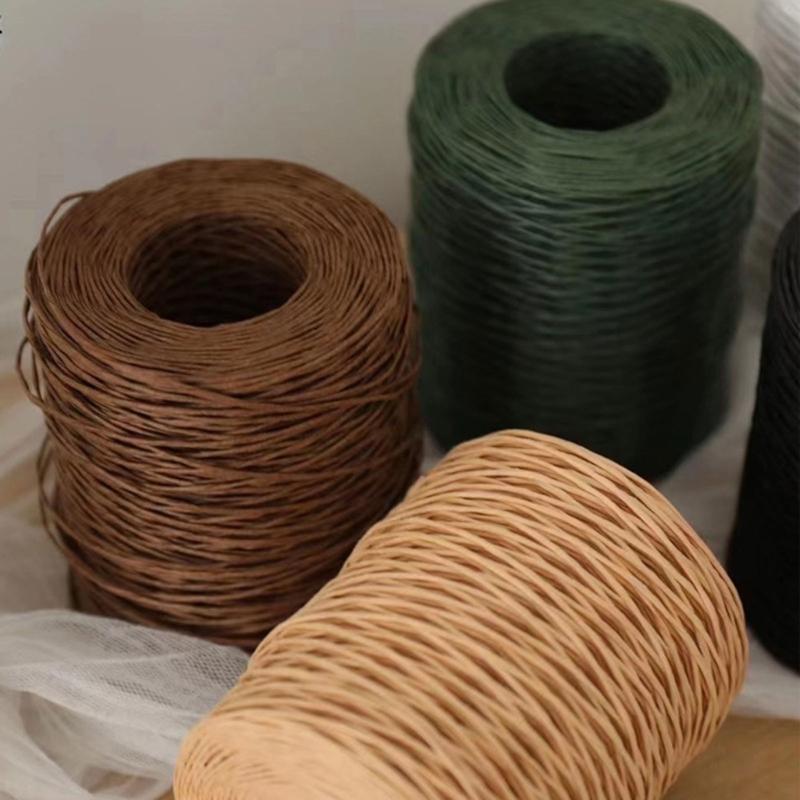 Jewelry Packaging Wire DIY Paper Rope Paper Wire Natural Paper Cord Decorative Wire for Gift Wrapping Flower Arrangement