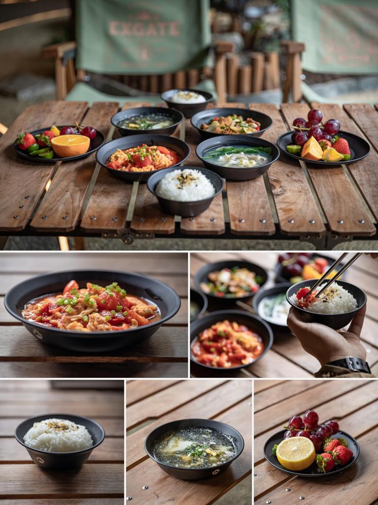 CAMPING MOON Tableware Кемпинговая тарелка из нержавеющей стали, набор столовых приборов с холщовым чехлом черного цвета Gear BKS395-3S