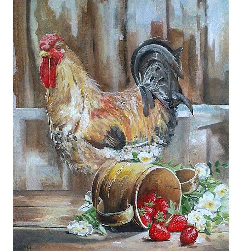 Цыплята DIY 5D алмазная живопись животное курица петух полный круглый смолы Алмазная вышивка мозаика изображение горный хрусталь домашний декор