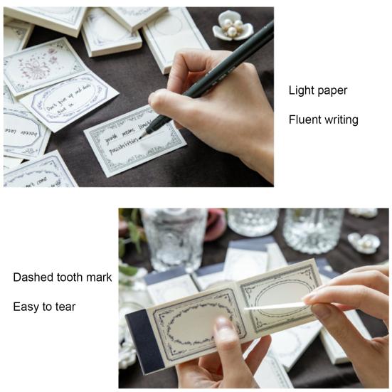 Memo Pad Vintage Style DIY Floral Printing Classic Label Material Literature Journal Pad Office Supplies