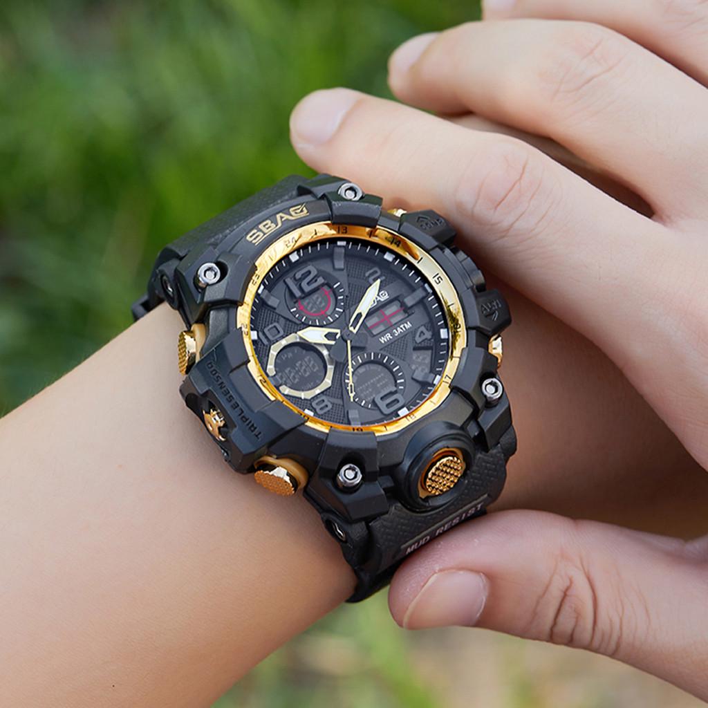 Chamsgend SBAO Спортивные часы Мужские цифровые светодиодные электронные часы ТПУ Кварцевые наручные часы